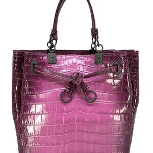 Bottega Veneta Ombre Crocodile Bucket Bag NEW